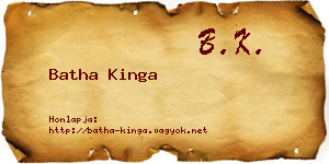 Batha Kinga névjegykártya